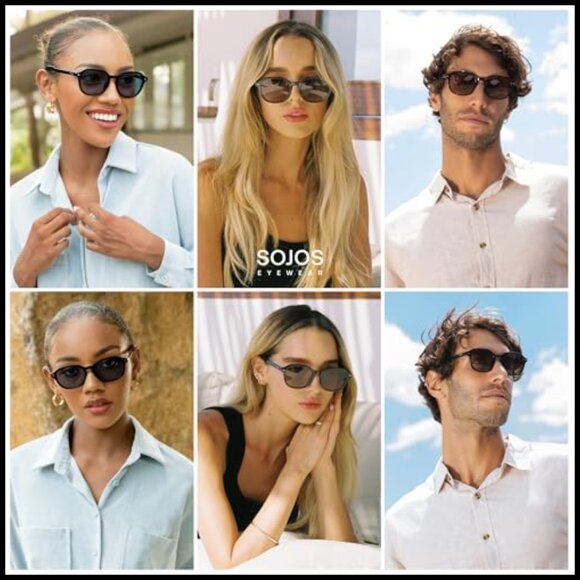 Square Polarized Sunglasses with UV Protection, Recycled Plastic Frames